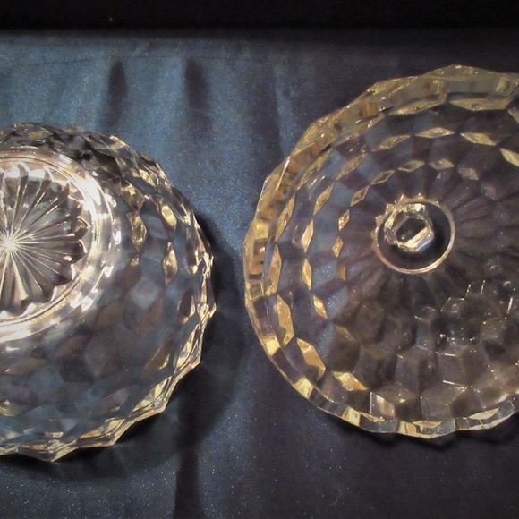 Vtg FOSTORIA AMERICAN Diamond Edge Nappy 6" Candy - Picture 5 of 5